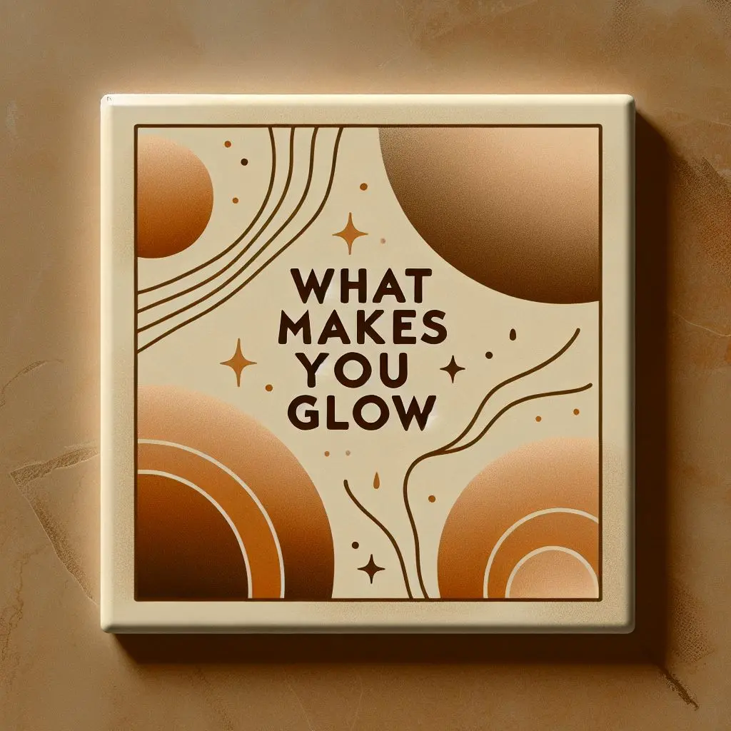 Sepia tile with abstract shapes and text