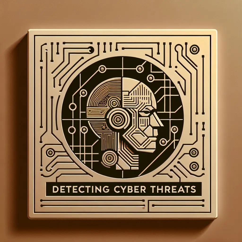 Futuristic sepia design with cyber threat text