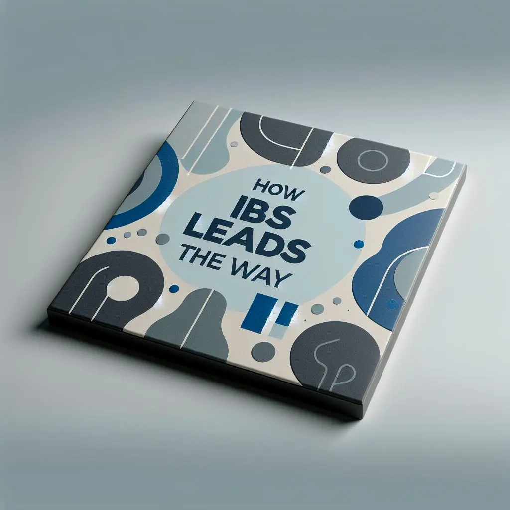 Gray tile with abstract shapes and 'How IBS Leads The Way' text